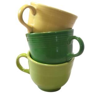 Fiesta Ware Cup Trio Lemongrass, Daffodil, Chartreuse Retired USA Yellow Green
